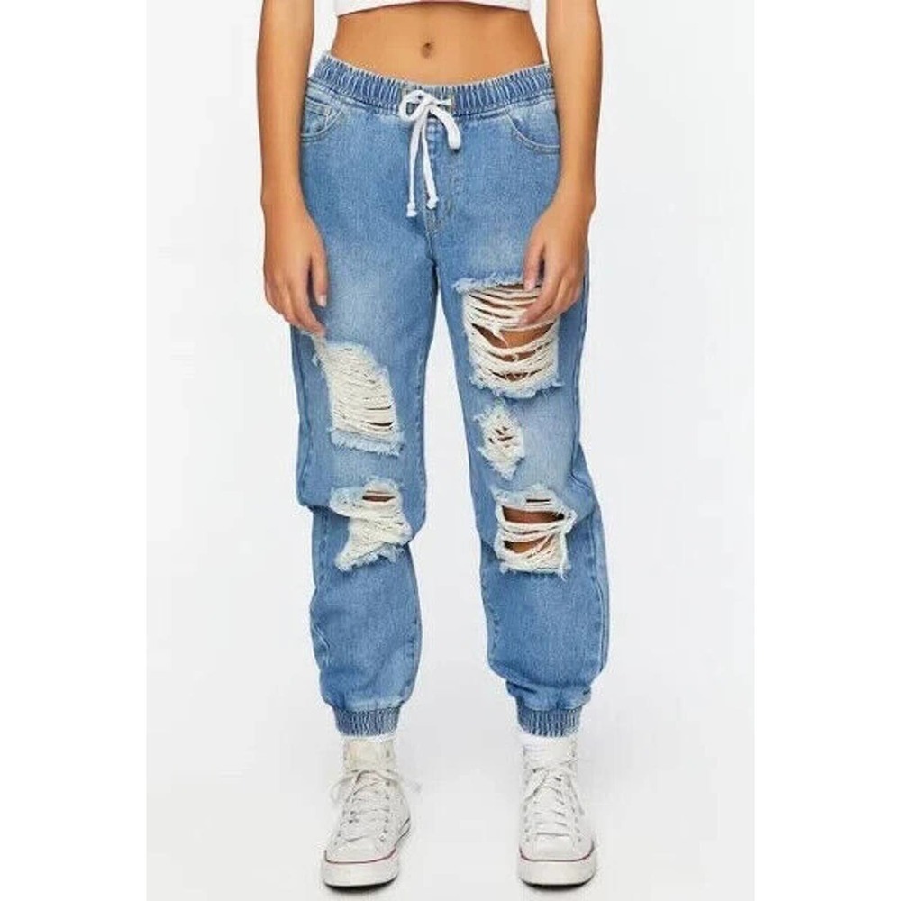 Celebrity Pink Distressed Hi-Rise Denim Jogger Jeans. Size S(3-5). Real Cute NEW